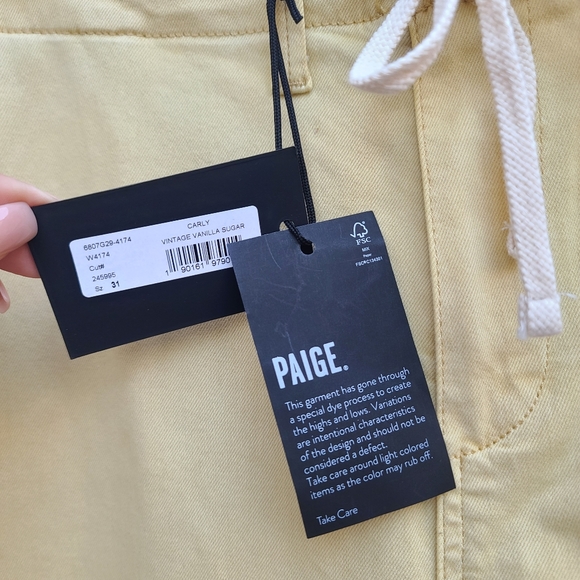 Paige | Carly High-Rise Cropped Wide-Leg Jeans in Vintage Vanilla Sugar Size 31 - Picture 7 of 12